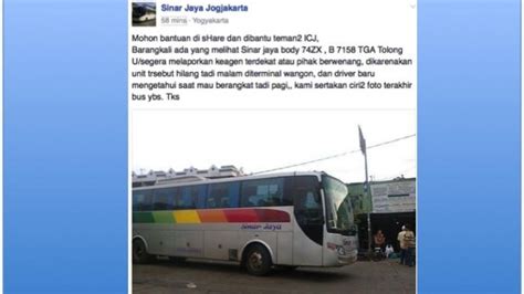 Waduh Bus Sinar Jaya Dilaporkan Hilang Di Terminal Wangon