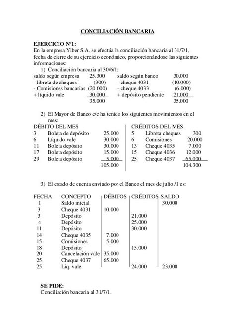 Como Se Realiza Una Conciliacion Bancaria Ejemplo Nuevo Ejemplo