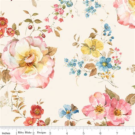 108" Wide Quilt Backing Countryside Floral Sand – Riley Blake – Fort Worth Fabric Studio