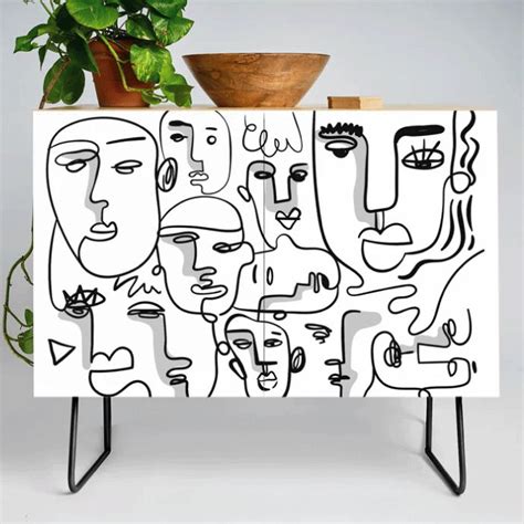 Abstract Line Art, Abstract Faces Drawing by CreativeModernArt on ...