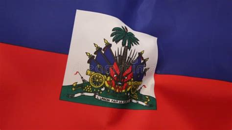 Haiti Flag Waving In The Wind On Green Screen Footage Background K