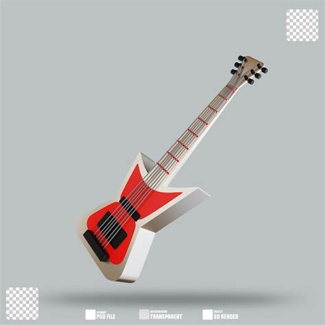 Ilustração 3D Guitarra elétrica 3 PSD Premium