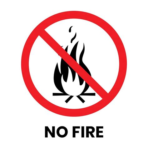 No Fire Sign Sticker with text inscription on isolated background ...