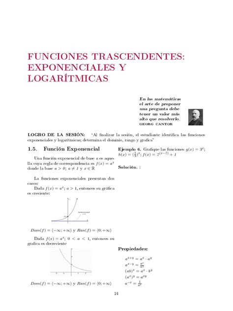 S04s1 1 Funciones Exponenciales Y Logaritmicas Pdf Logaritmo Función Matemáticas