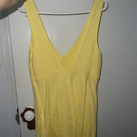 Glassons Yellow Linen Blend Mini Dress Never Depop