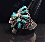 Tribal Chief SKULL Sterling Silver 925 Ring American Indian Warrior