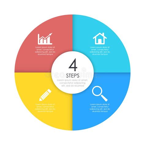 Diagrama Infographic Redondo Círculos De 4 Elementos O Pasos