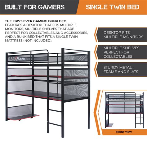 X Rocker Battlebunk Gaming Bunk Bed With Built In Gaming Desk 2110401