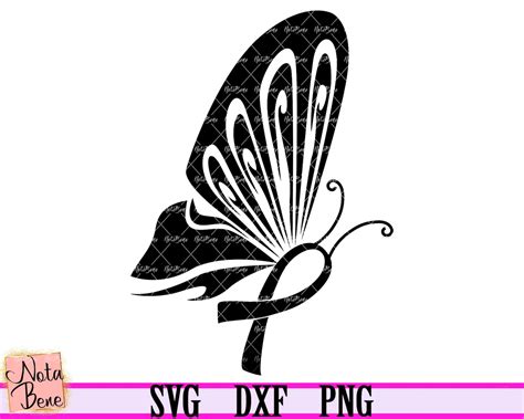 Breast Cancer Ribbon Svg Butterfly Pink Ribbon Svg Cancer Etsy