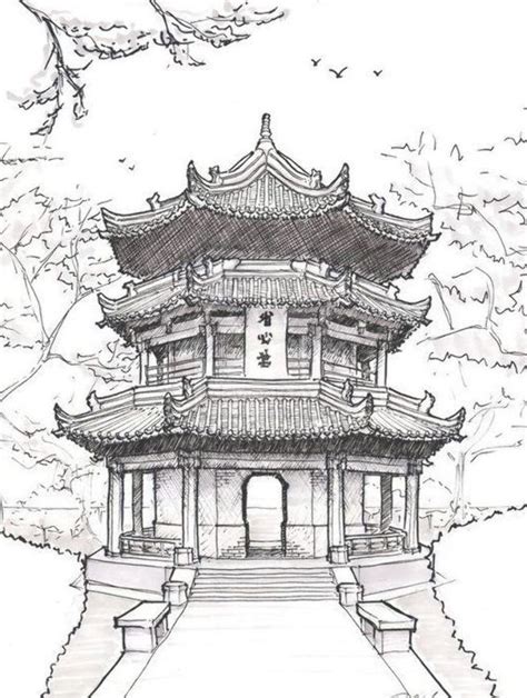 Chinese Architecture Drawing Pagoda drawing chinese pagoda by ~asuka47 on deviantart ...