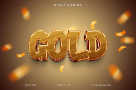 Gold 3d Style Editable Psd Text Effect Graphic By Imamul0 · Creative Fabrica