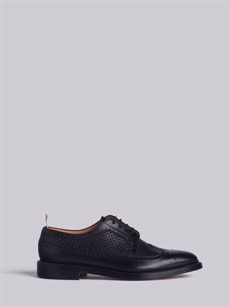 Classic Longwing Brogue With Leather Sole In Perforated Calf Leather