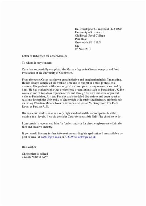 30 Recommendation Letter For Masters Program Hamiltonplastering