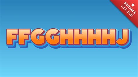 Ffgghhhhj Orange Blue Video Game 3d Text Effect Generator