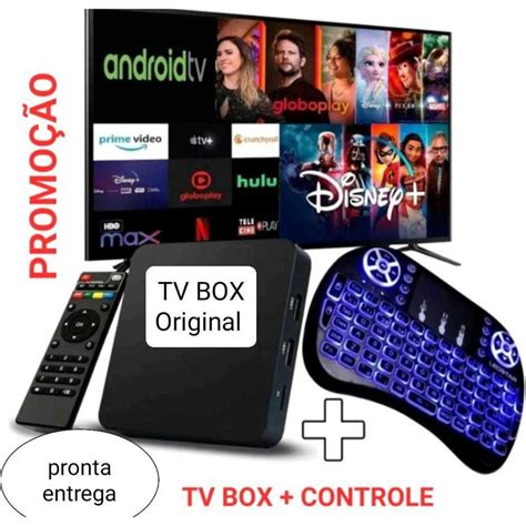 versão 2024 mini teclado de led conversor smart tv HD 4k digital