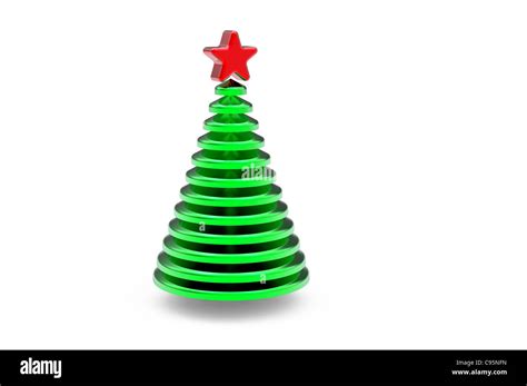 Green 3d Fur Tree On White Stock Photo Alamy