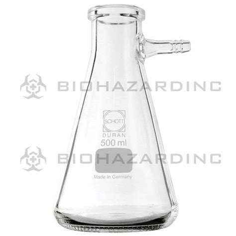 Schott Duran® Filtering Flask Erlenmeyer Shape W Glass Hose 500