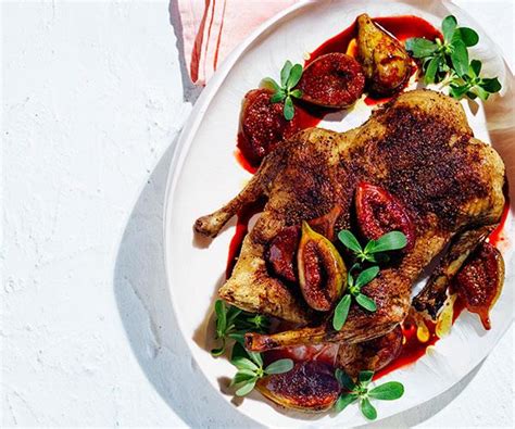 Spice Roasted Duck With Figs Recipe Gourmet Traveller