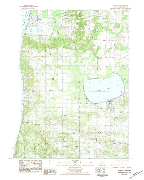 Classic Usgs Bear Lake Michigan 75x75 Topo Map Mytopo Map Store