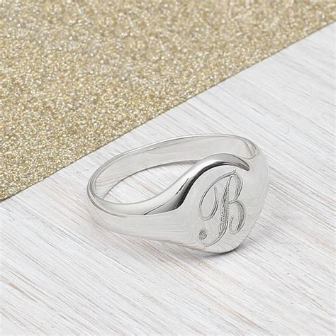 ladies sterling silver monogram signet ring by hurleyburley ...