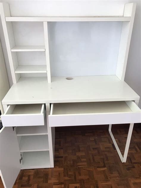 Ikea Micke White Desk With Top Shelves Furniture Home Living