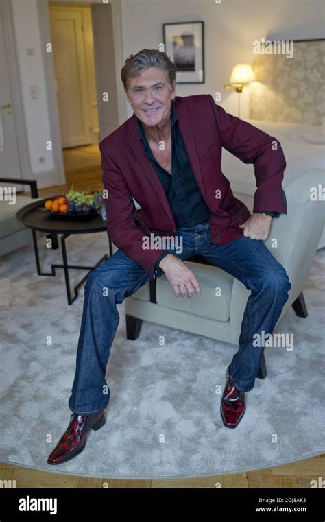 Stockholm 2014 01 14 Former Baywatch Star David Hasselhoff Is Posing For The Photographer In