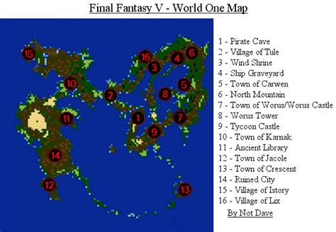 Final Fantasy V World 1 Map Map For Super Nintendo By Not Dave Gamefaqs