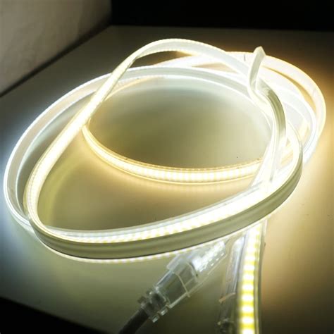 Flexible Fcob Led Strip 110v 220v 230v Ac Fob Dotless Cob Led Tape Warm White Blue Ip65