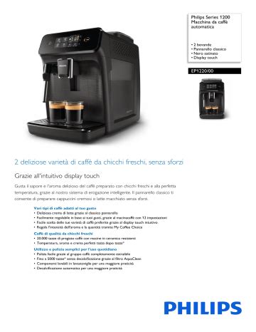 Philips EP1220 00 Series 1200 Macchina da caffè automatica Scheda