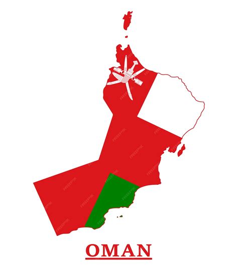 Premium Vector Oman National Flag Map Design Illustration Of Oman