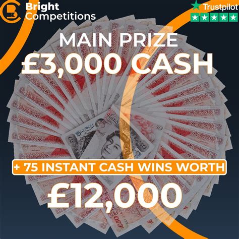 £15000 Cash £12000 Instant Wins £3000 Main Final Prize 75