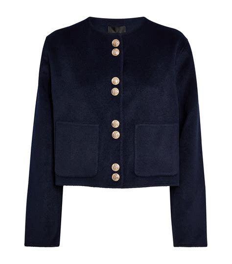 Womens Maje Blue Wool Blend Jacket Harrods Uk