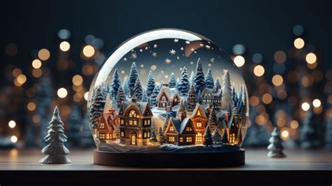 Magical Christmas Snow Globe Featuring a Tiny City in Old Town Style ...