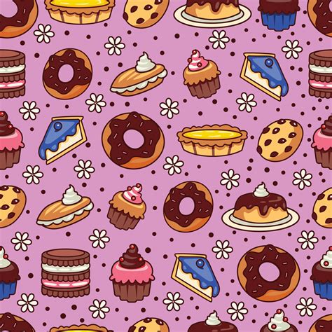 Seamless Pattern Desserts Background 11439600 Vector Art At Vecteezy