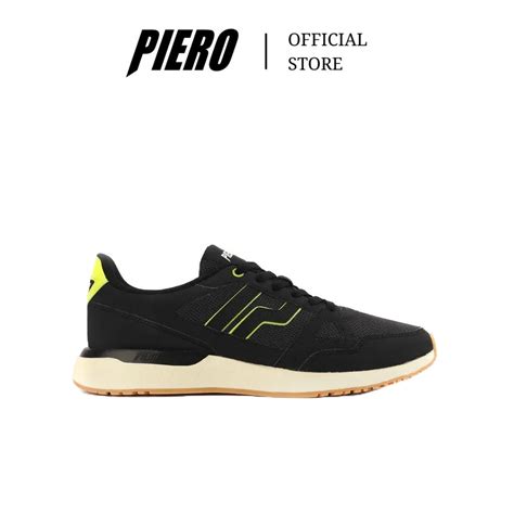 Jual Piero Sepatu Sneakers Pria Rusher Black Phantom Off White P