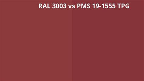 Ral 3003 Vs Pms 19 1555 Tpg Ral Colour Chart Uk