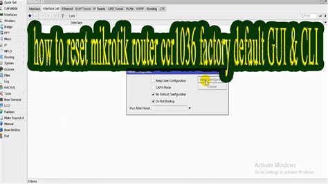 How To Reset Mikrotik Router Ccr1036 Factory Default GUI CLI YouTube