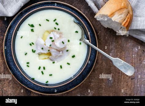 Cullen Skink Traditional Scottish Soup Made Of Smoked Haddock