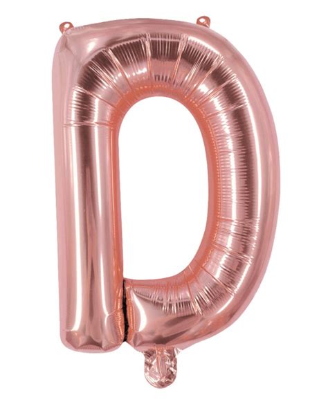 Ballon mylar lettre D rose gold 100 cm Gonflé à l hélium Fiesta Republic