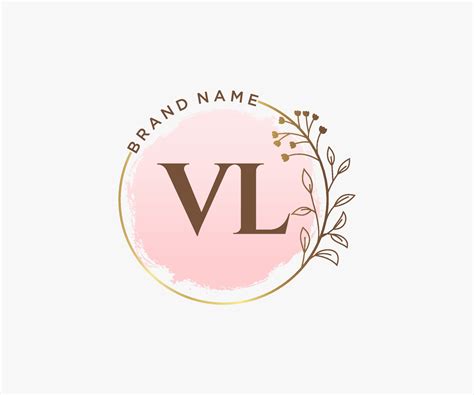 Initial Vl Feminine Logo Usable For Nature Salon Spa Cosmetic And