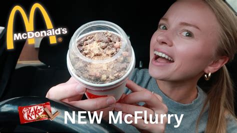 New Mcdonalds Kit Kat Banana Split Mcflurry Review Youtube