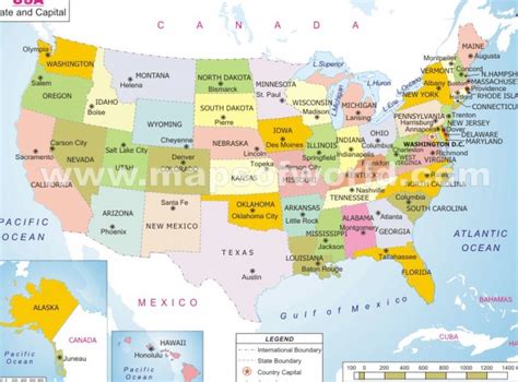 Map of the united states with capitals