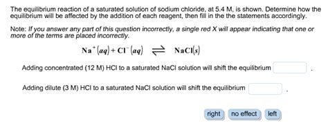 Solved The Equilibrium Reaction Of A Saturated Solution Of