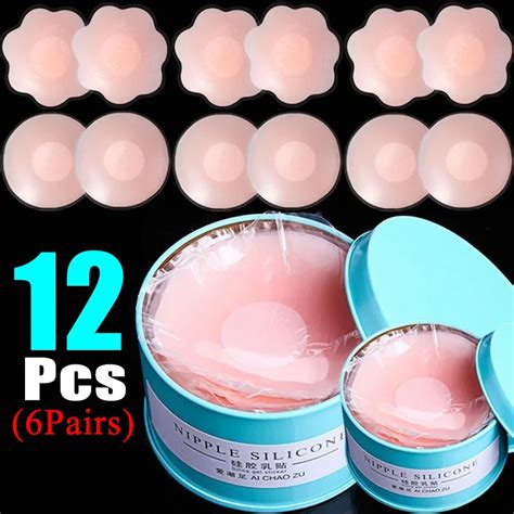 12pcs Box Silicone Nipple Cover Reusable Women Breast Petals Lift