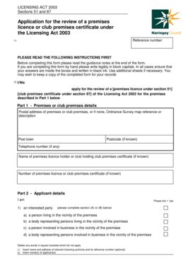 Fillable Online Haringey Gov Application For The Review Of A Premises