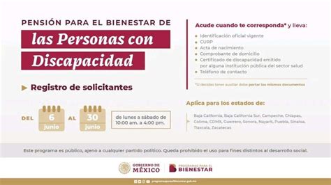 Pensión Del Bienestar Para Discapacidad 2022 Fechas Para Registrarte •