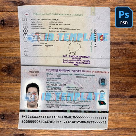 Bangladesh Passport Psd Template Old Driving License Template