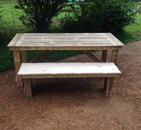 Rustic Farmhouse Table Picnic Table Solid Wood By Serenevillage