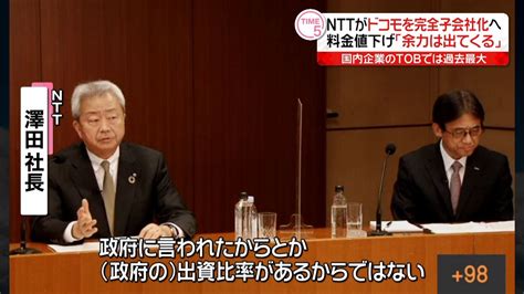 Ntt Nttドコモを完全子会社化へ（2020年9月29日掲載）｜日テレnews Nnn