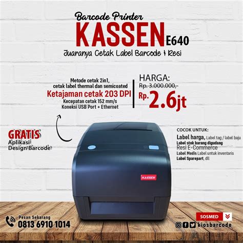 Kassen E Barcode Printer Pemenang Dalam Cetak Label Barcode Resi